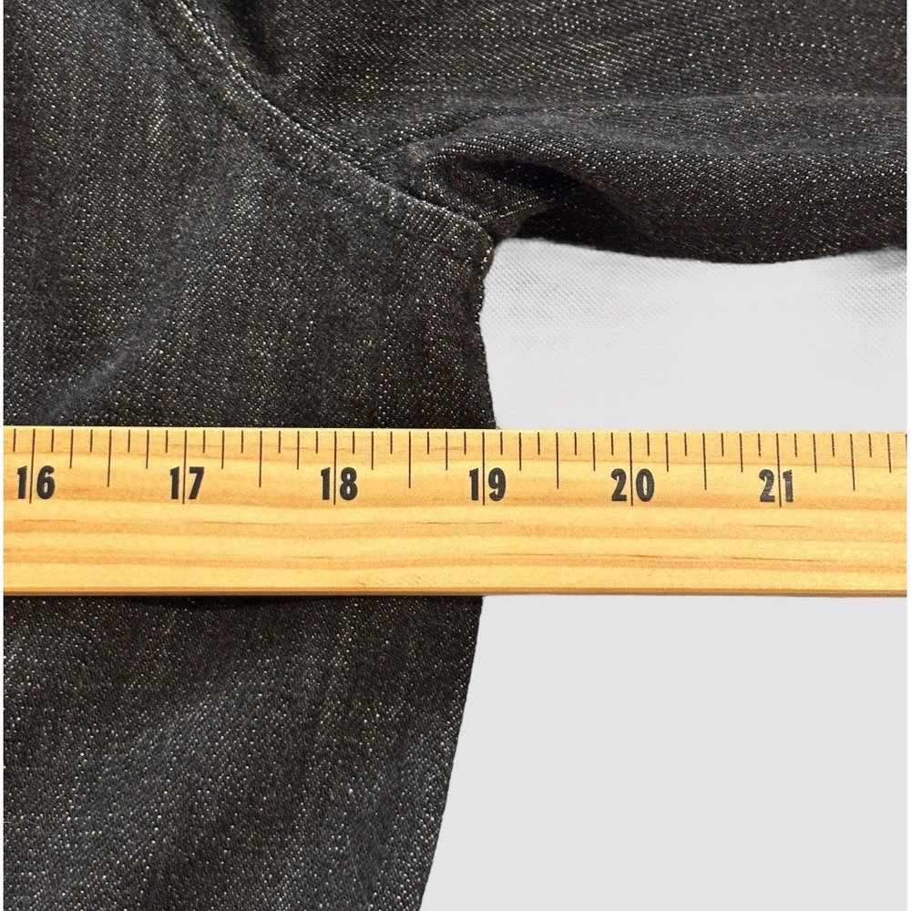 Lauren Jeans Co Ralph Lauren Women's Large Black Denim Jacket Velvet Trim - Picture 3 of 10
